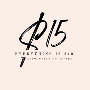 Welcome to our page! Everything is $15. No offers will be accepted.